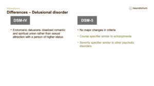 Differences – Delusional disorder